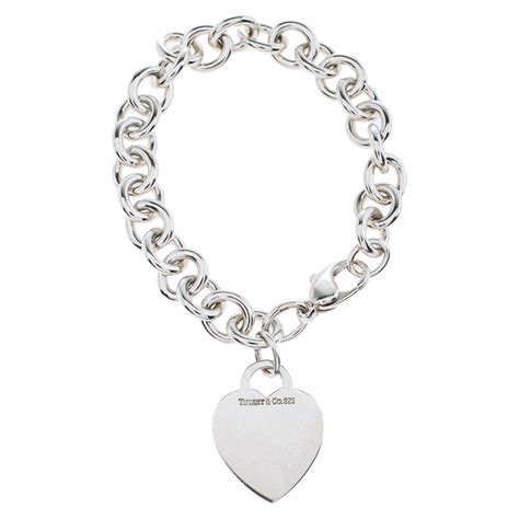 tiffany silver heart tag bracelet